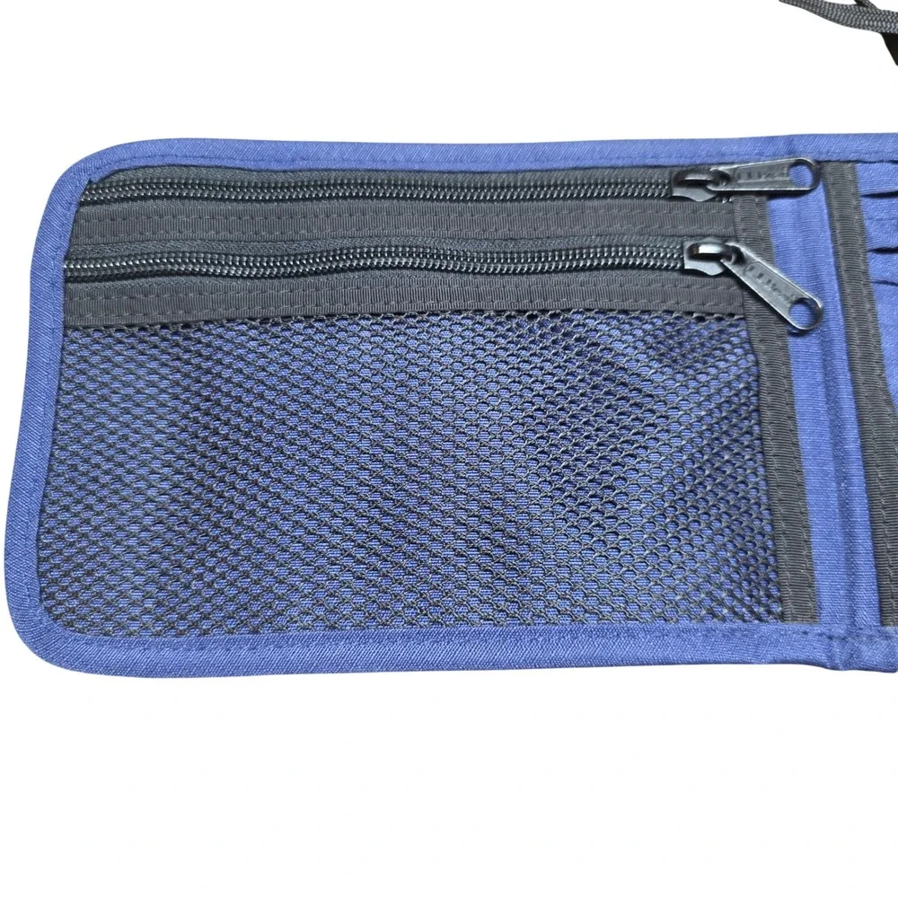 Navy Blue L.L. Bean Passport Travel Organizer Neck Pouch Wallet